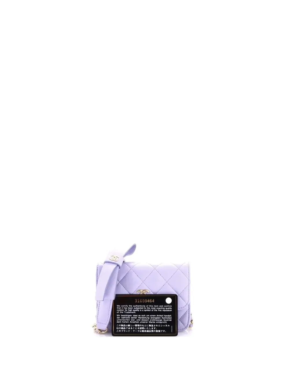 Chanel Bow Strap Card Holder On Chain #295140C20B
